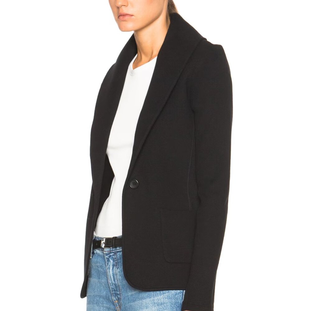 James Perse Shawl Collar Blazer Cotton Black Women's Size M - Picture 4 of 11